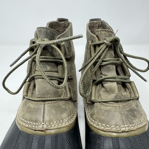Sorel Green Out N About Leather Ankle Duck Boots NL2133-365 Women's Size 10 - Picture 6 of 12